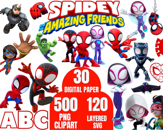 Bundle Spidey Png, Superhero Birthday Png, Spidey and his Amazing Friends Png Clipart