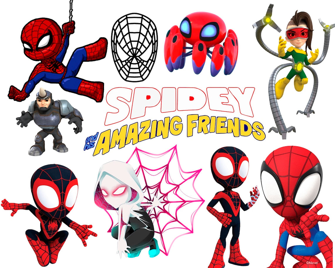 Bundle Spidey Png, Spidey Friends Png, Superhero Marvel Png