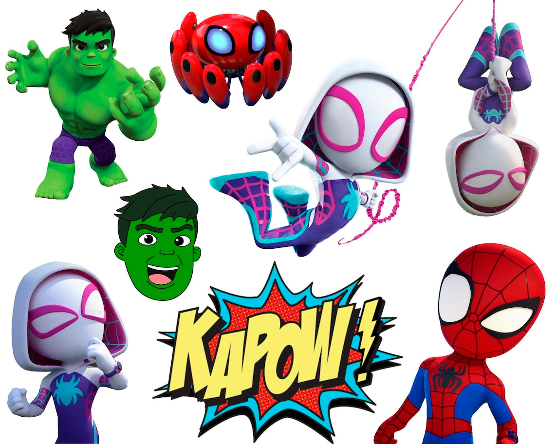 Bundle Spidey Png, Spidey Friends Png, Superhero Marvel Png