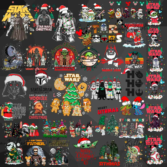 Bundle Star Wars Christmas Png, Disney Christmas Png, Baby Yoda Xmas Png (2)