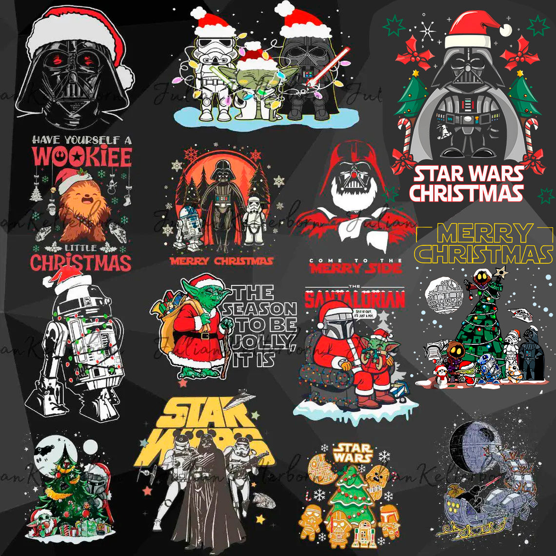 Bundle Star Wars Christmas Png, Disney Christmas Png, Baby Yoda Xmas Png (4)