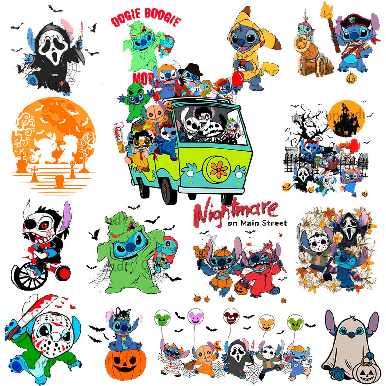 Bundle Stitch Halloween Png, Stitch Ghost Halloween Png, Boo