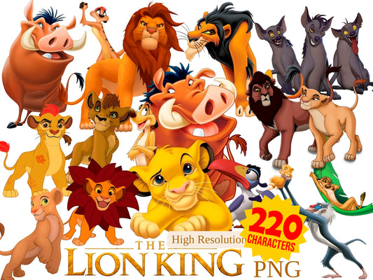 Bundle The Lion King PNG Cliparts, The Lion King Png for Sublimation, The Lion King Cliparts Collection
