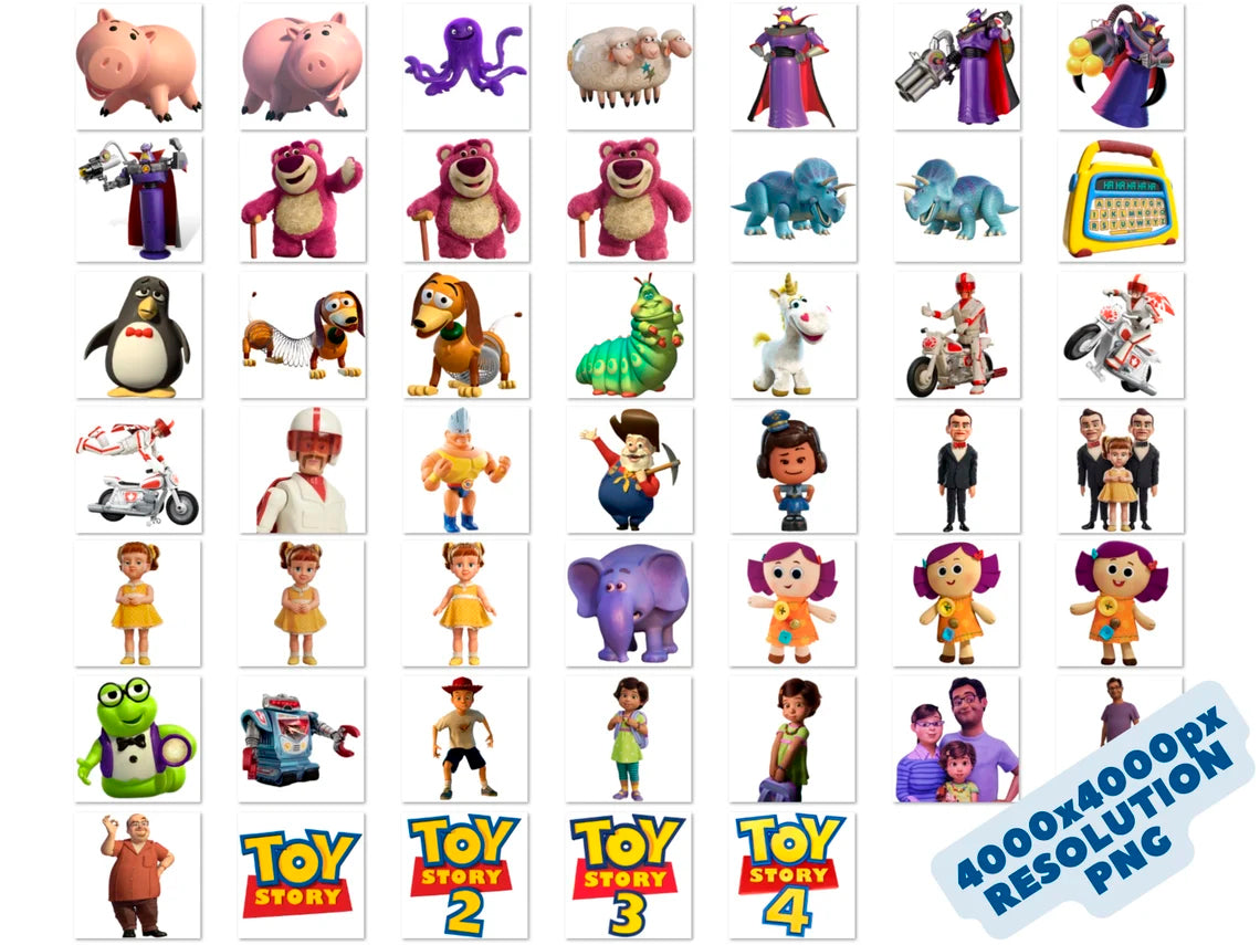 Toy Story Cliparts Png Bundle, Toy Story Cartoon Sublimation
