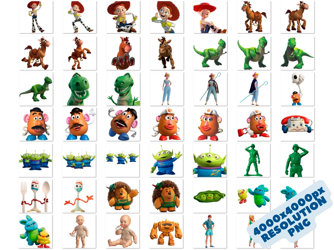 Toy Story Cliparts Png Bundle, Toy Story Cartoon Sublimation