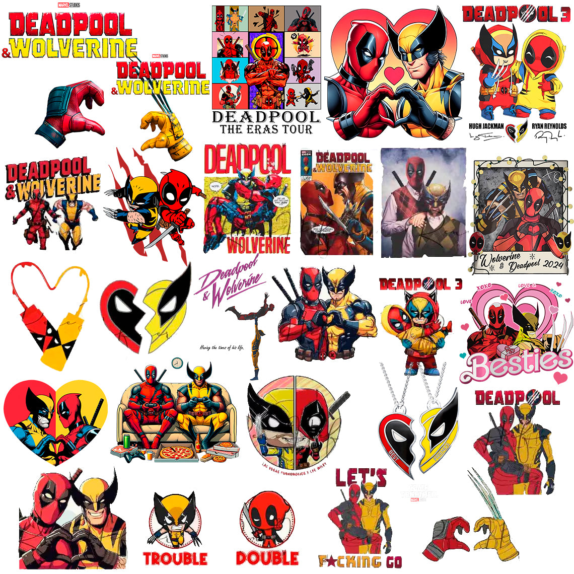 Bundle Wolverine Besties Png, Marvel Deadpool Png, Superhero Png