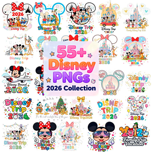 Disney Family Vacation 2026 Png, Disney Trip 2026 Png Bundle