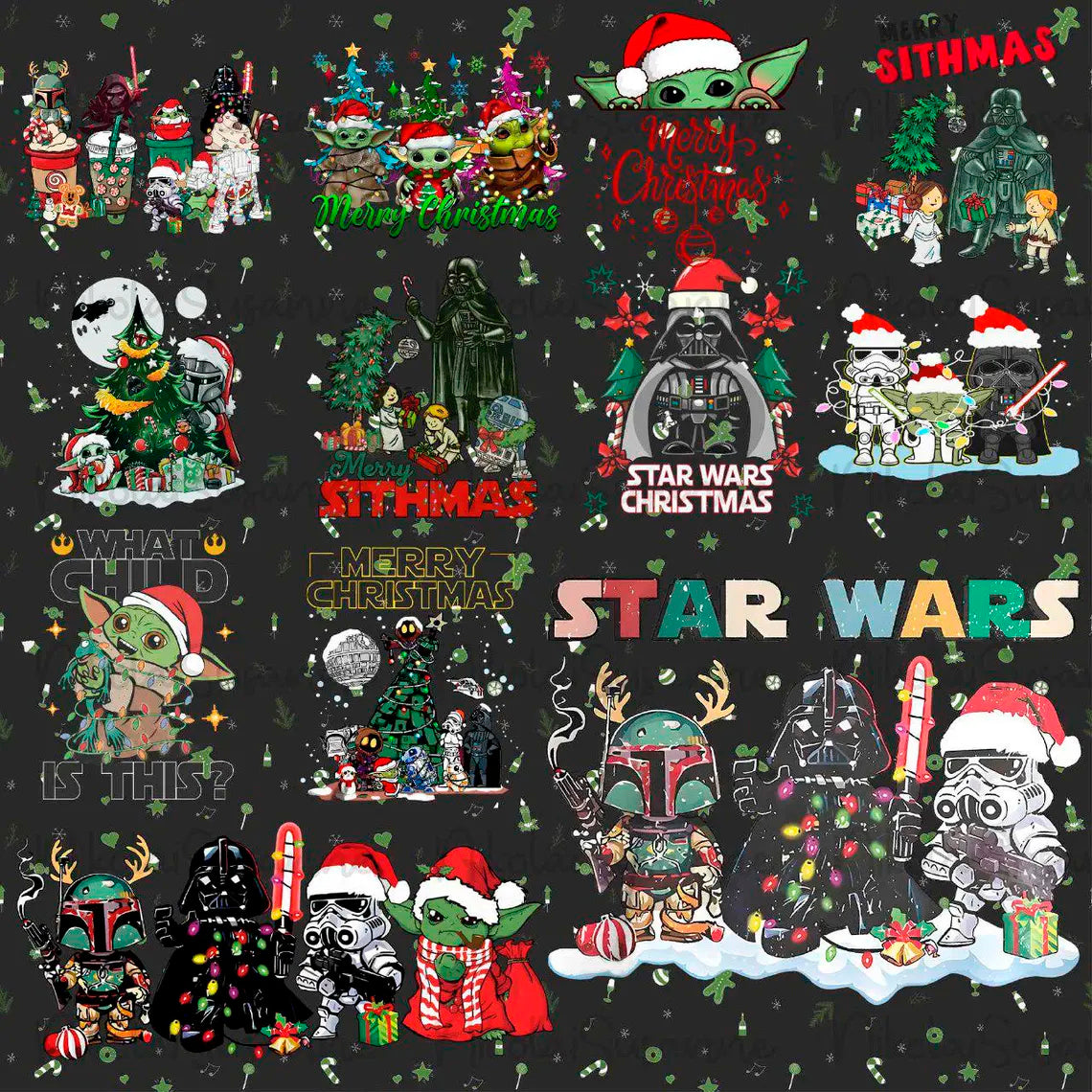 Bundle Star Wars Christmas Png, Galaxy War Holiday Png