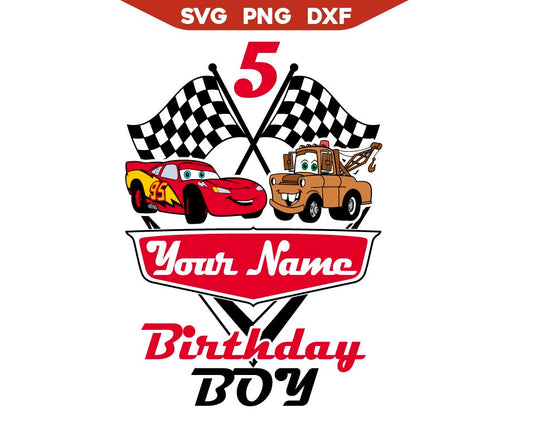 Cars Lightning McQueen Birthday Boy Template Svg Png
