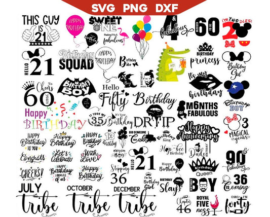 Cartoon Birthday Svg Bundle