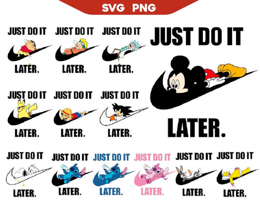 Cartoon Fashion Svg Png Bundle, Luxury Brand Svg Nike Cartoon