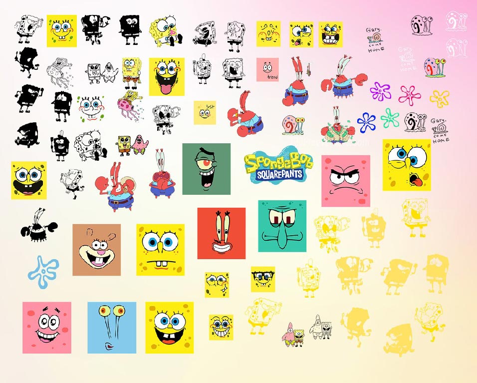 Cartoon Sponge Svg Png Bundle