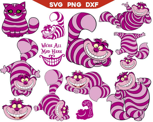 Cheshire Cat svg, Alice in Wonderland Svg