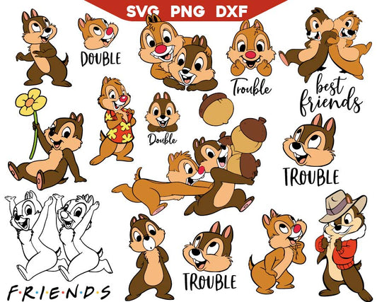 Chip And Dale Svg, Naughty Squirrels Svg