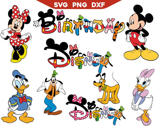 Cute Mickey Friends Svg Letter Bundle