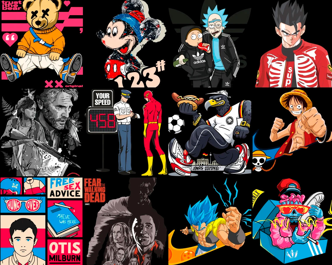 Disney Cartoon Design Png Bundle T-Shirt Sublimation, Spongebob Png, Mickey Fashion Png, Simpson Png (5)