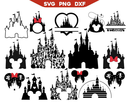 Disney Castle Svg Png, Magic Castle Silhouette Svg Bundle
