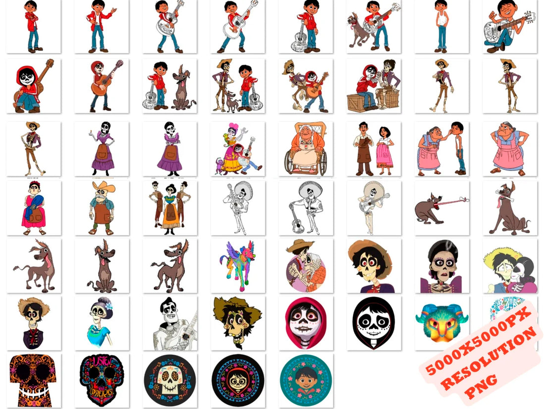 Disney Coco Png Svg Bundle, Coco Characters Png Sublimation – AlyzKids
