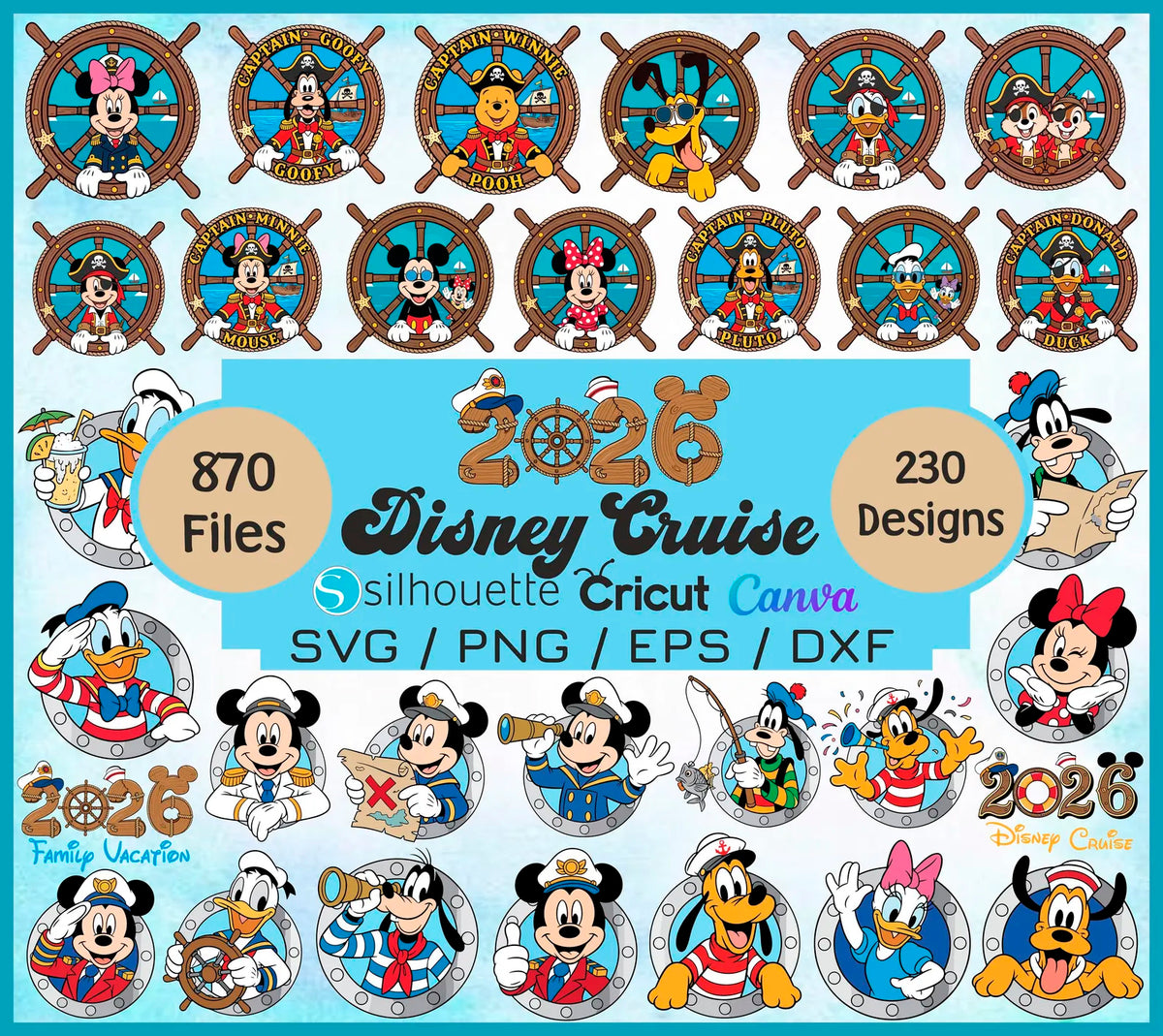 Disney Cruise Family Vacation 2027 2026 Svg Png