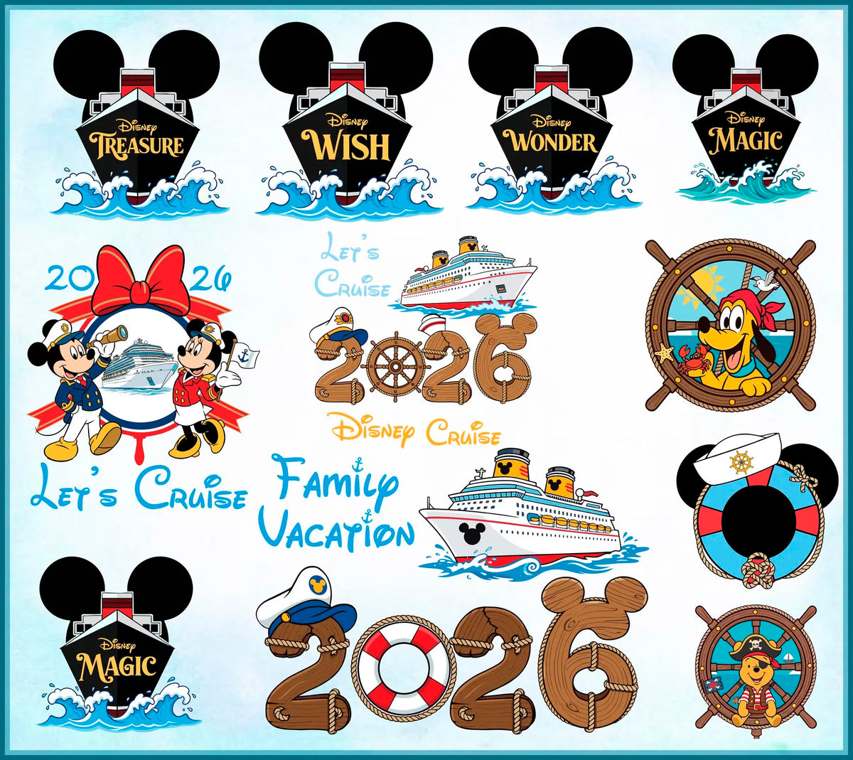 Disney Cruise Family Vacation 2026 Svg Png