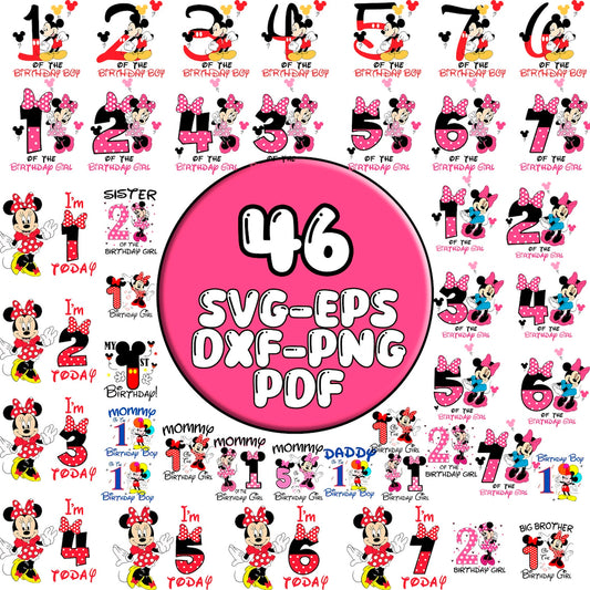 Disney Mouse Minnie Birthday Girl Png, Mickey Birthday Svg