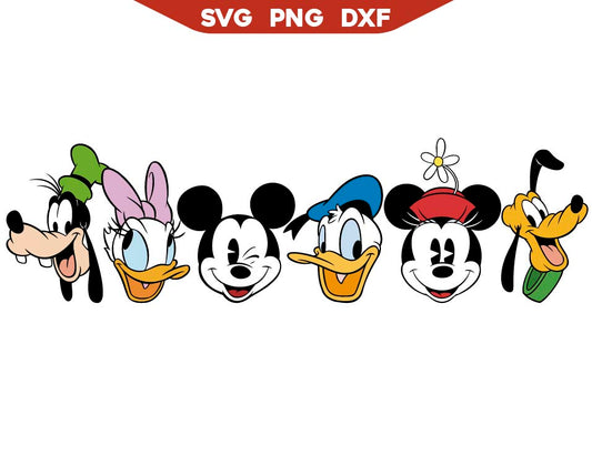 Disney Mouse Friends Heads Svg Png