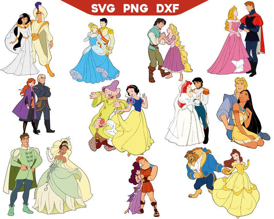Disney Princess Couples Svg Bundle