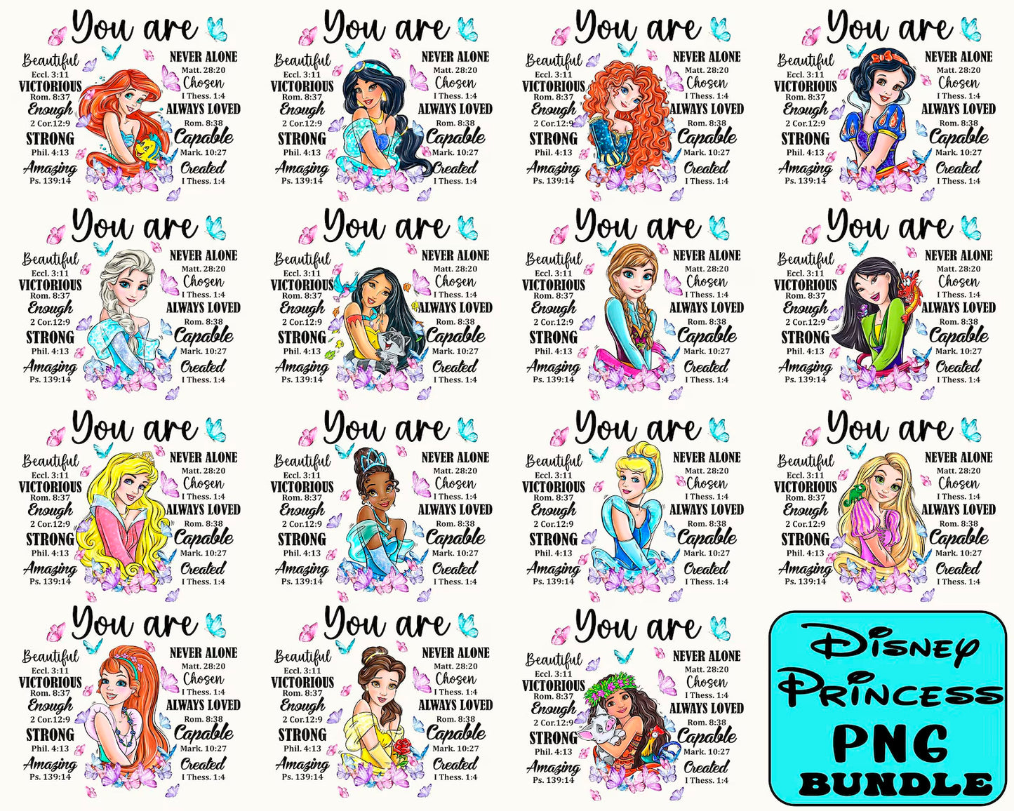 Disney Princess Png Bundle, 200 Files Princess Coquette Bow Png