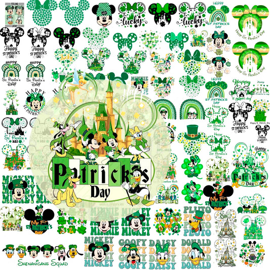 Disney St. Patrick Day Png Bundle, Mickey Friends Patrick Day Png