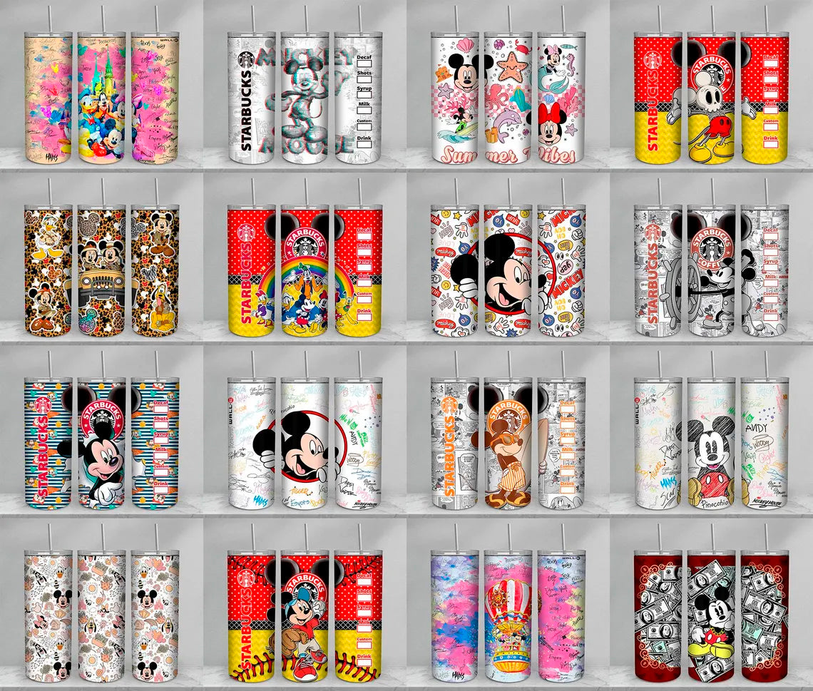 Disney Tumbler Wrap Png Bundle, Tumbler 20oz Sublimation