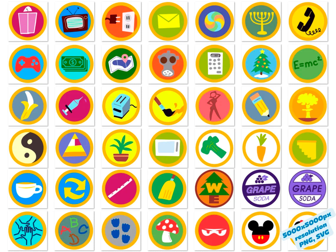 Disney Up Russel's Badges Svg Png Bundle, Up Wilderness Explorer Cartoon Sublimation Svg (4)
