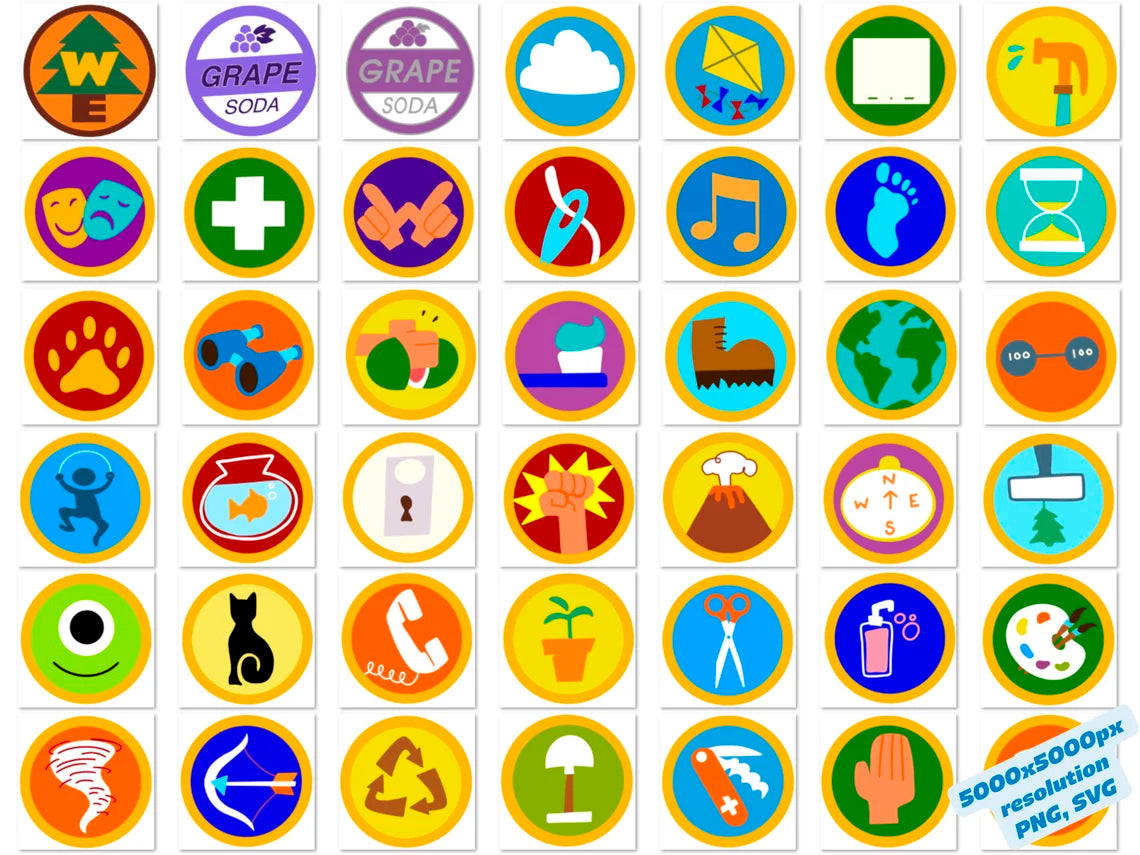 Disney Up Russel's Badges Svg Png Bundle, Up Wilderness Explorer Cartoon Sublimation Svg (5)