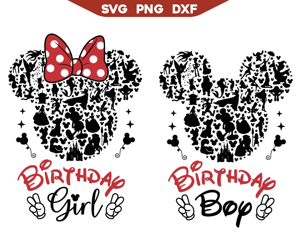 Disneyland Characters Birthday Svg
