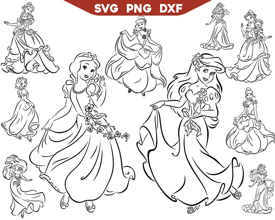Disney Princess Outline Svg Bundle AlyzKids disney-princess-outline-svg-bundle-alyzkids