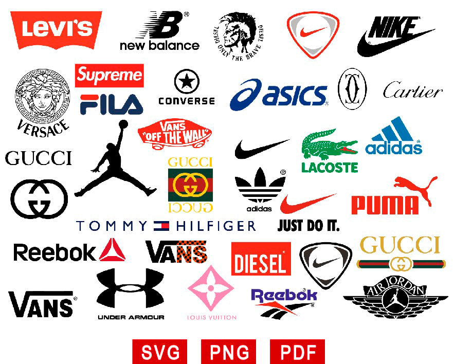 Fashion Brands Svg Png Bundle, Luxury Brands Svg