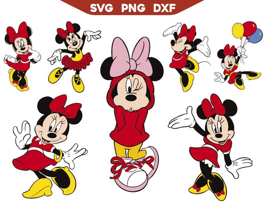 Fashion Minnie Svg, Fancy Mickey Svg Png