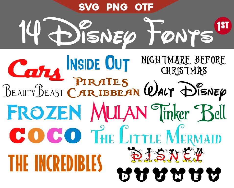 First Collection Disney Font Svg Bundle