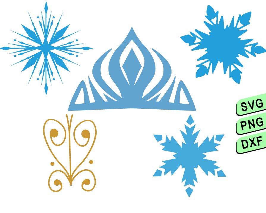 Frozen Ornaments Svg, Elsa Crown Svg