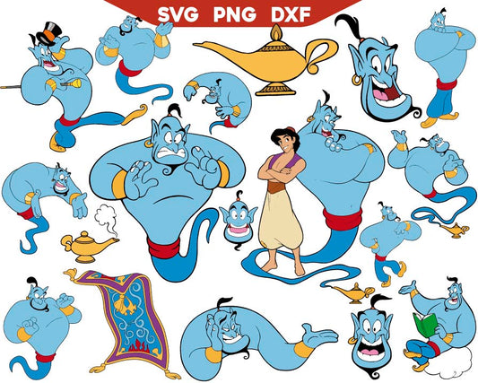 Genie Svg Bundle, Genie Magic lamp Svg, Aladdin Svg