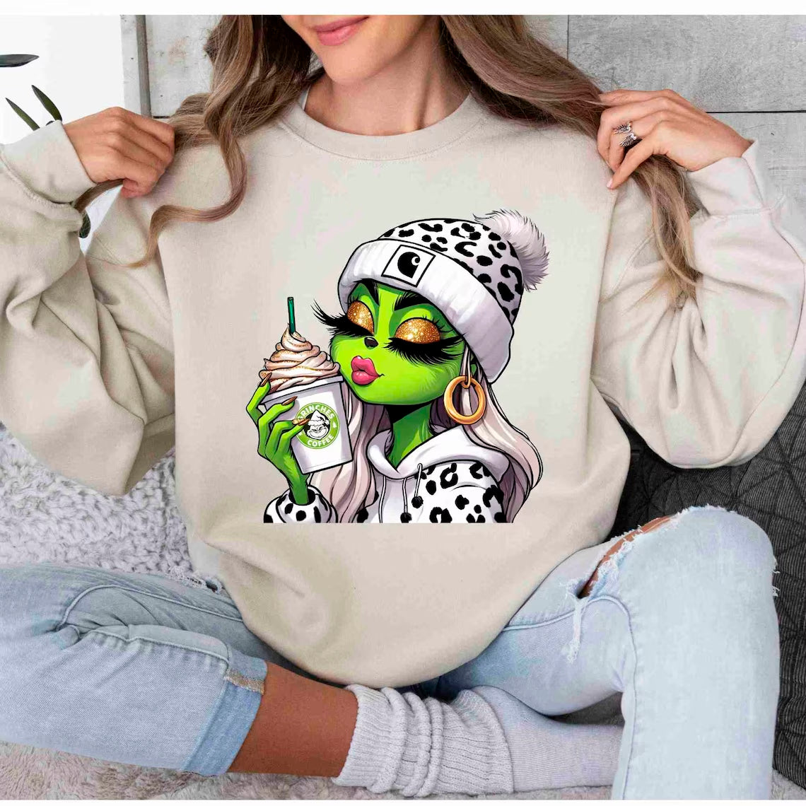Hot Girl Cartoon Boujee Leopard Coffee Png Bundle, Colorful Boujee Png