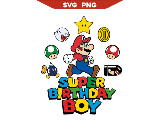 Happy Birthday Boy Super Mario Svg Png