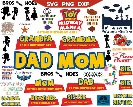 Happy Birthday Toy Story Family Svg