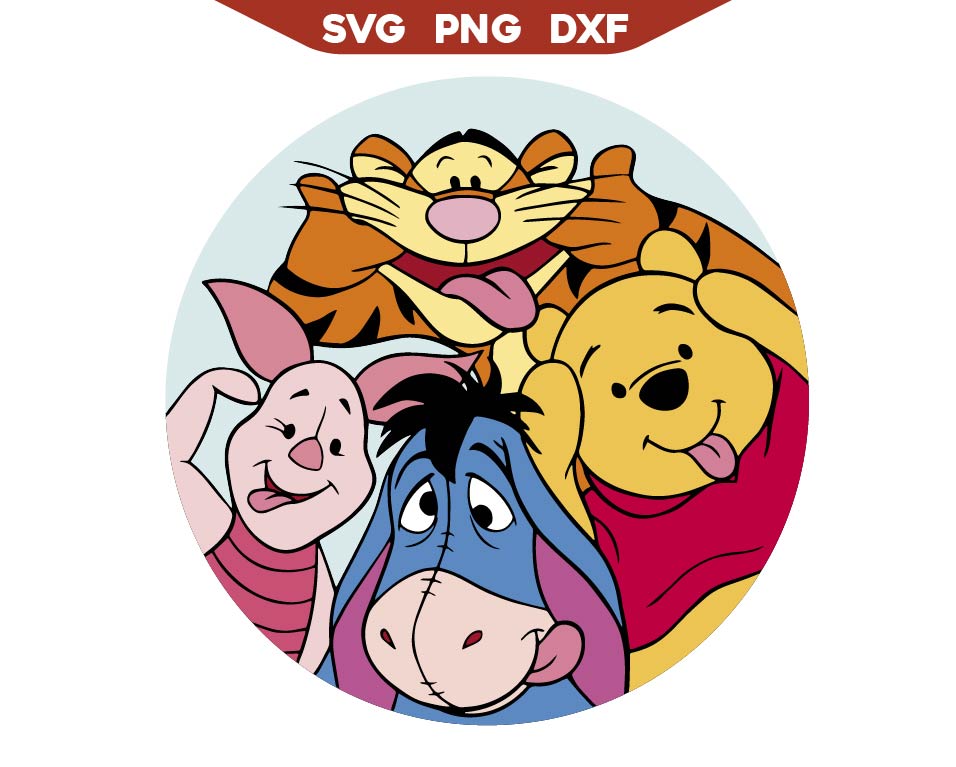 Happy Winnie The Pooh Friends Svg Png