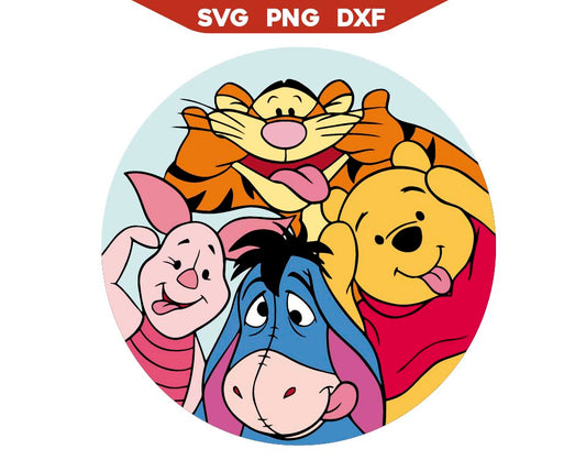 Happy Winnie The Pooh Friends Svg Png