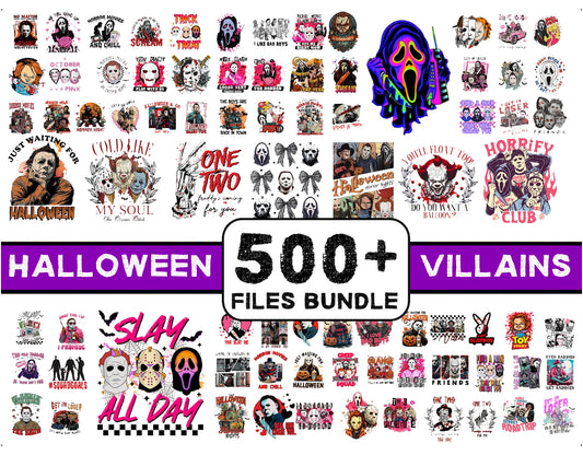 Horror Movie Halloween Png Bundle, Trick Or Treat Villains Png