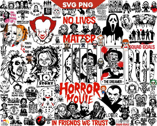 Horror Movie Halloween Svg Bundle, Scary Characters Svg