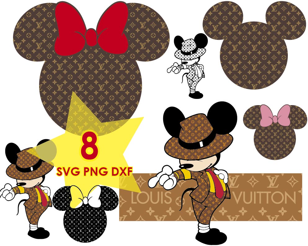 Inspired LV Mickey Svg Png Bundle, Disney LV Mouse Svg Design