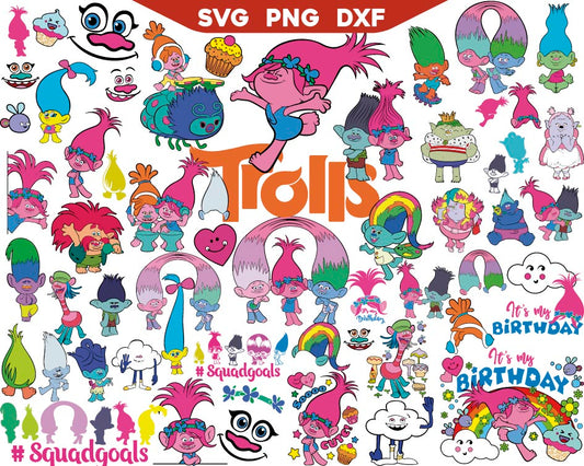 Inspired Trolls Svg Bundle