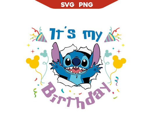 It's My Birthday Stitch Svg Png