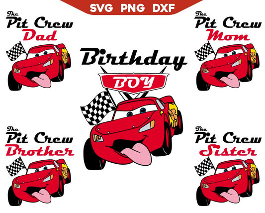 Lightning McQueen The Pit Crew Birthday Svg Bundle